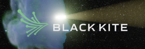 Black Kite logo in black banner